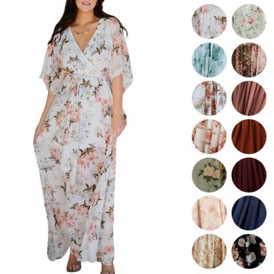 China Custom Made Ladies Breathable Long Print Floral Women Boho Summer Vacation Casual Kimonos Beach Woman Kimono Robe 2022 Plus Size Maxi Dresses for sale