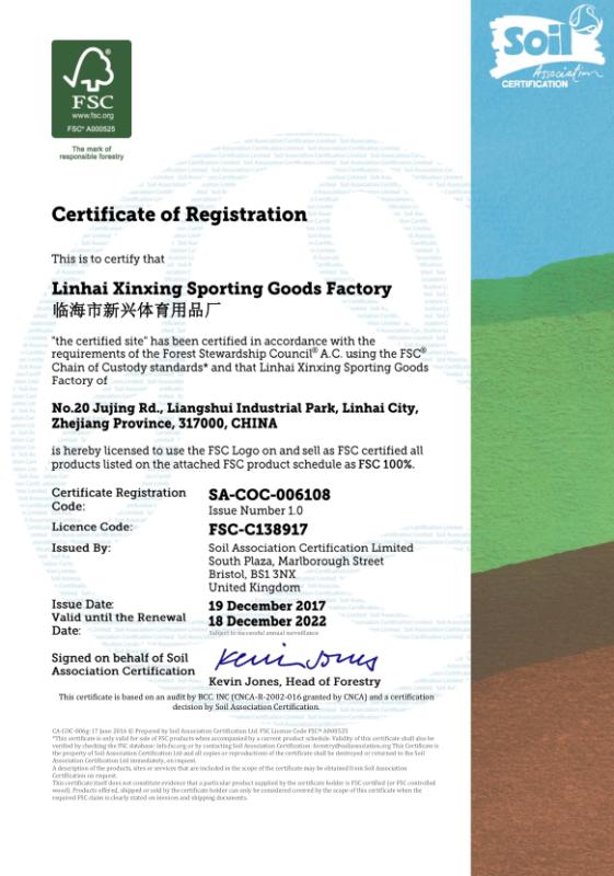 FSC - Linhai Xinxing Sporting Goods Factory