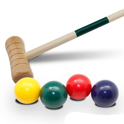 China Wooden Body Buliding Croquet Set Play 4 Player Outdoor Croquet Mallet For Lawn Backyard And Garden Games for sale