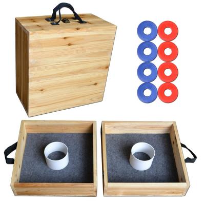 China Family Funny Game Joint Throwing Wooden Game Set Lawn Portable Backyard Game Joints Outdoor Games with 8 Metal Joints for sale