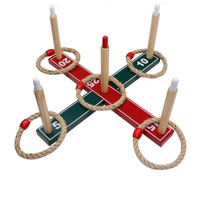 China Wooden Ring Toss Game Set, Rope Rings Beating Game, Wooden Pegs Tossing Game for sale