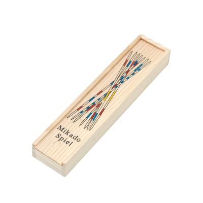 China New Mikado Bamboo Scree Game Pickup Sticks Game - 41 Sticks in Wooden Box for sale