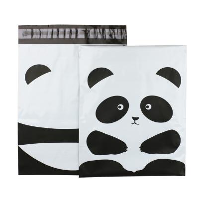 China Self-adhesive stock poly ad bag, printed poly bag 10x13 100pack, cute cartoon printed ad bag panda ad (can be customized) for sale