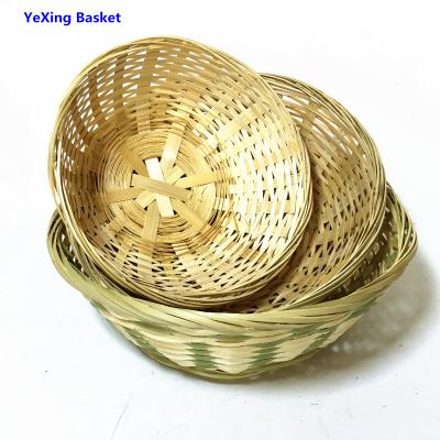 China Sustainable Natural Round Bamboo Wicker Basket In Hot Sale for sale