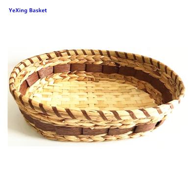 China Good quality viable water hyacinth basket handmade bushel basket for sale