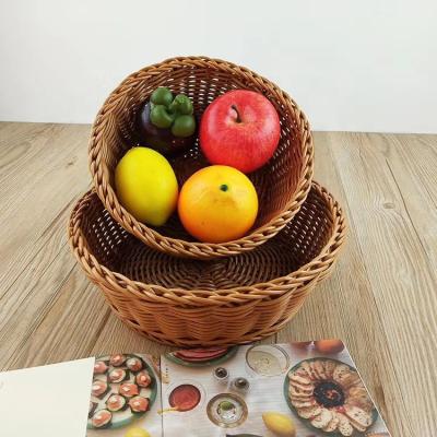 China Sustainable Classic Round PP Rattan Basket Storage And Laundry for sale