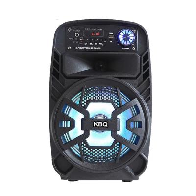 China The 8 inch 20W USB TF FM AUX radio. with microphone sansui bluetooth powered MX portable karaoke cart speakers for sale