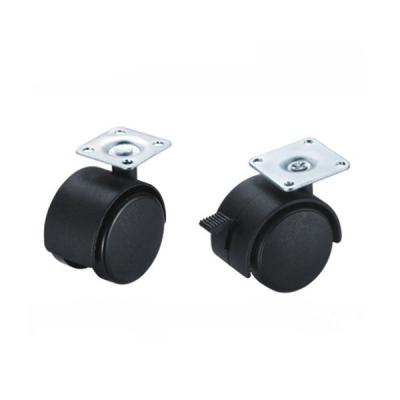 China Modern High Quality Small Black Rubber Caster Wheels For Furniture Chairs for sale