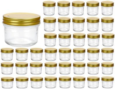 China 4oz Reusable Lead Free Glass Sealed Jar Jam Cake Mousse Storage Mason Cup Jar Thickening Caviar Glass Bottle for sale