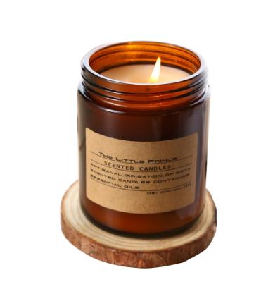 China Cylinder Candle Holder Candle Container Brown 100ml Candle Jar 250ml Glass Candle Cup for sale