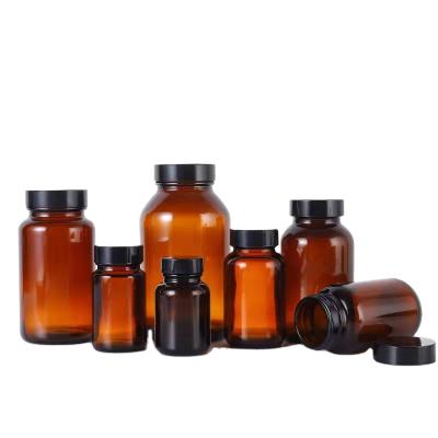 China 60ml75ml100ml120ml150ml200ml250ml300ml400ml500ml Medicine Brown Capsule Bottle With Opaque Lid Health Care Storage Jar Bottle for sale