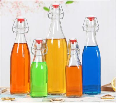 China Juice Bottle Round Beverage Glass Bottle Wine Bottle Transparent Juice Bottle for sale