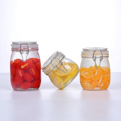 China Freshness Preservation Top Selling Guaranteed Quality Storage Clear Glass Jar With Stainless Steel Bayonet for sale