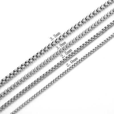 China CLASSIC Very Popular Silver Stainless Steel Gold Box Chain Necklace Mens Womens Chains for sale