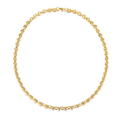 China Newest CLASSIC Design 18K Gold Plated Hand Made Jewelry Coffee Bean Link Chain Necklace for sale