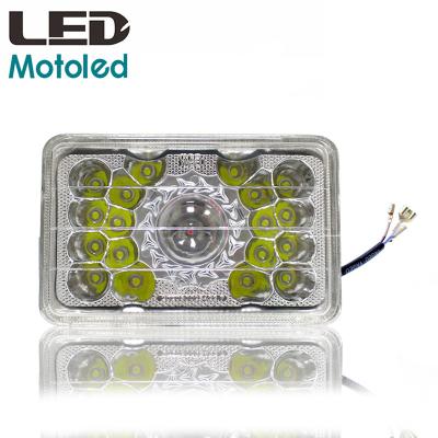 China Motoled High Power Limit Lumen 18 Beads Motorcycle LED Square Headlight Universal for sale