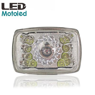 China Low Beam 6LED High Beam Lights Motoled HD Glass Lampshade Motorcycle Headlight 12LED And For GN125 for sale