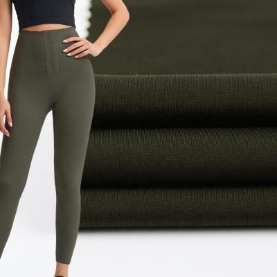 China 0124 Full Yarn Face Stretch Double High Gauge Matte Gaiters Knit Yoga Pants Nylon Spandex Fabric Wicking for sale