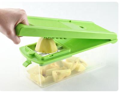 China 10 Blade Cutter Different Universal Wear Resistant Kitchen Viable Manual Shredder Vegetable Cleaver for sale