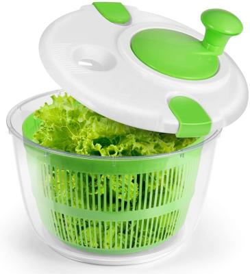 China Plastic Manual Vegetable Type Stocked Salad Spinner 5L Large Capacity Salad Spinner Kitchen Chopper Spinner for sale