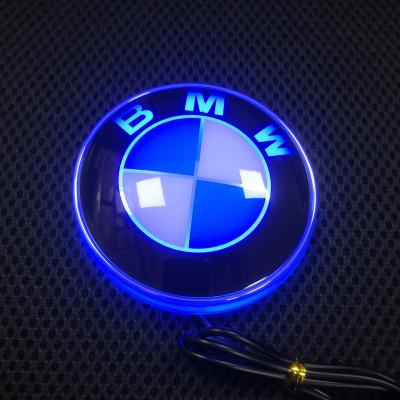 China Car Retrofit 82MM 12V Car Rear OR Front Badge Emblem Logo Lamp Blue LED Illuminated Decoration Light for sale