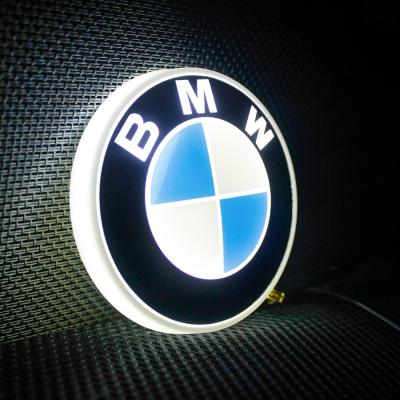 China Car Modification 82mm Logo Emblem Rear Badge LED Background White Light For BMW 3 4 5 6 7 Series for sale