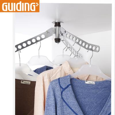 China Garment Hidden Space Saving Compact Hanging Clothes Rack Drying Slip Non Slip Hanger Rail for sale