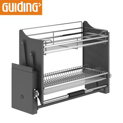 China Modern Lower Basket Cabinet Hardware Kitchen Lift Dish Rack for sale