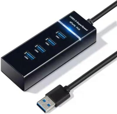 China FOR Laptop Expend Universal 4 Ports USB 3.0 Hub Left With Led Slim Usb3.0 To Usb3 Hub Fast Speed ​​Splitter Power 4 Into 1 Usb 3.0 Hub Module For Computer 'computer for sale