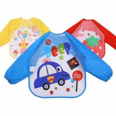 China Wholesale Washable Waterproof EVA Full Sleeve Bibs Children's Apron Long Sleeve Feeding Bibs Children Eating Bibs Baby Bibs for sale