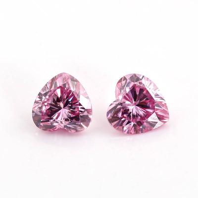 China Color Play or Fire Wholesale GRA Certified VVS Heart Cut Pink Loose Moissanite Stones for sale