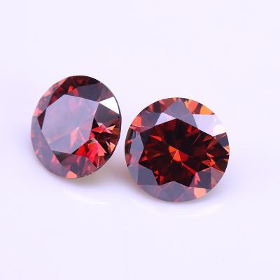 China Color Play or Fire Factory Price Round Brilliant Cut Red Loose Stones Moissanite Diamond Price Per Carat for sale