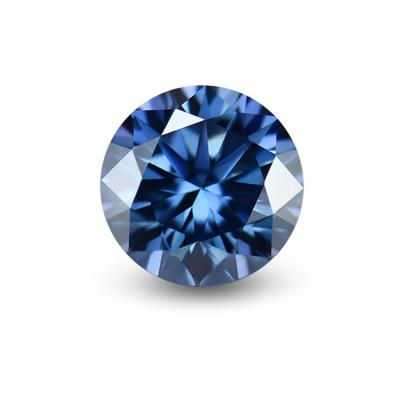 China Color Play or Fire Top Quality Natural Color Round Cut Sapphire Blue Loose Moissanite Stones For Ring for sale