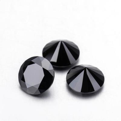 China Color Play or Fire Wholesale Price Round Cut Synthetic Black Diamond Moissanite for sale