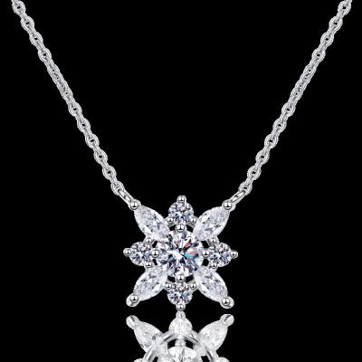 China Nickel-Free Lead-Free White 1CT VVS1 Moissanite Pendant Jewelry 925 sterling silver moissanite necklace For Women for sale