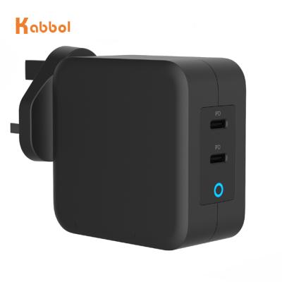 China LAPTOP UK Plug 100w USB-c Charger 2 Ports USB Type-c gan PD Adapter Fast Charging Chargers For Laptop for sale