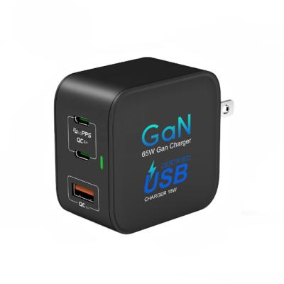 China High Quality LAPTOP 65W 20V 3.25A Type C GaN USB C AC Wall Charger Power Adapter for Laptop and Phone for sale