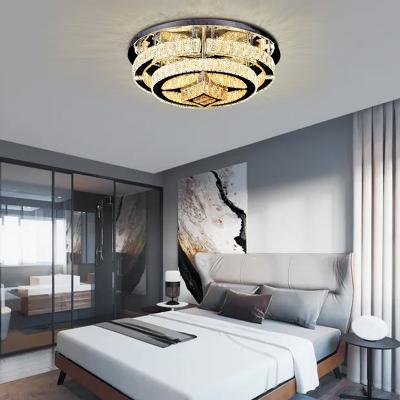 China Surface Mounted Hot Sale Crystal Ceiling Light Decorative Bright Modern Lampara Colgante Lampen High Quality for sale