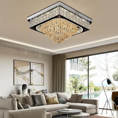 China Modern Simple Led Master Bedroom Outdoor Mounted Crystal Ceiling Light Luxury Round Home Room Chandelier for sale