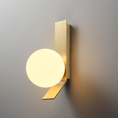 China Modern simple nordic style study room wall lamp iron gold wall light for hotel for sale