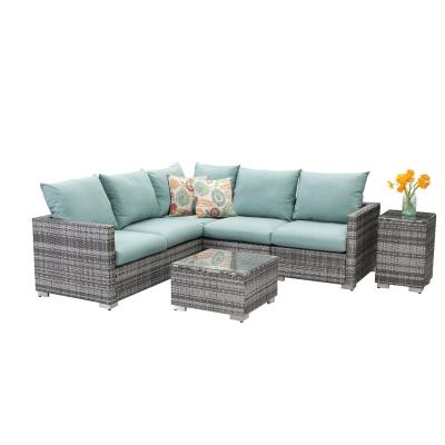 China Custom Wholesale Modern Home Furniture Rattan Set / Wicker Furniture Garden Sofa Set for sale