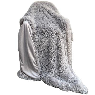 China Wholesale Polyester Super Comfortable Luxury Plush Anti-pilling Large Size Faux Fur Fluffy Bed Blanket for sale