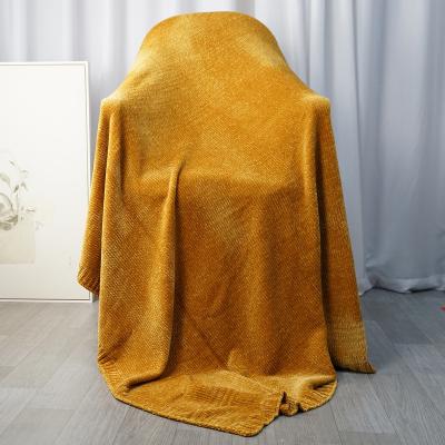 China Anti-pilling Velvety Texture Chenille Knit Blanket For Home for sale