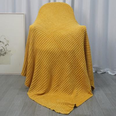 China Anti-pilling Chenille Knit Texture Super Soft Velvety Throw Cover Comfortable Chic Elegant Decorative With Subtle Shimmer For Sofa Chair Couch for sale