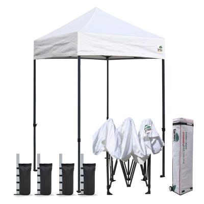 China Polyester Eurmax 5' x5 Ez Pop Up Commercial Pop Up Canopy Tent Awnings With Heavy Duty Roll Bag, Bonus 4 Sand Weight Bags for sale