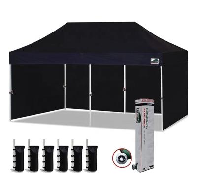 China Eurmax 10x20ft Pop Up Event Trade Show Party Canopy With 4 Sidewall Sunshade Tent Event Trade Show Canopy Outdoor Black for sale