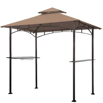 China Polyester Eurmax 5x8 BBQ Grill Gazebo Shelter Tent for Patio Canopy Soft Top and Outdoor Backyard Double Tier with Led Lights for sale