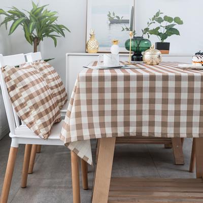 China Wrinkle Resistant Tile Table Cloth 72x72inch Square Gingham Pattern Wrinkle Resistant , Water Waterproof Washable Table Cloth for sale