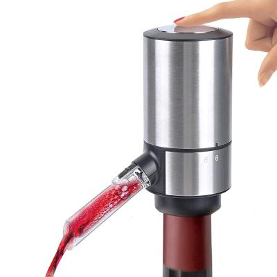 China One Touch Portable Amazon Success Smart Wine Silver Oxidizer With Battery Operated Electric Wine Aerator for sale