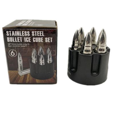 China Stainless Steel Viable Bullet Shaped Whiskey Stones For Men, Dad, Husband, Friend, Whiskey Stone Bullets Gift Set for sale